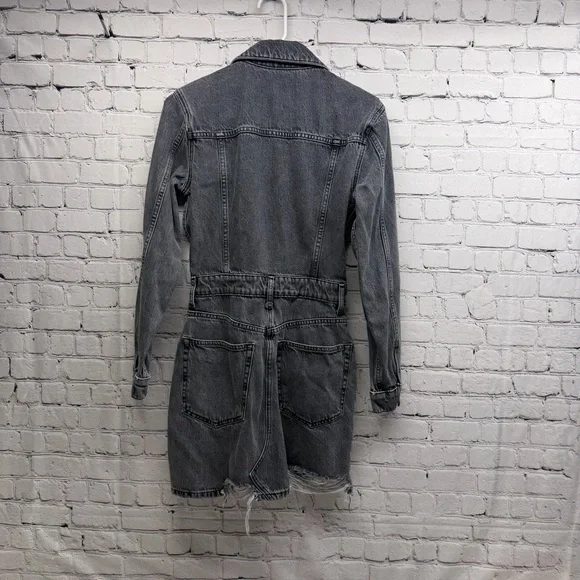 Etica Grey Denim Shirt Dress long sleeves size XS - Picture 3 of 11